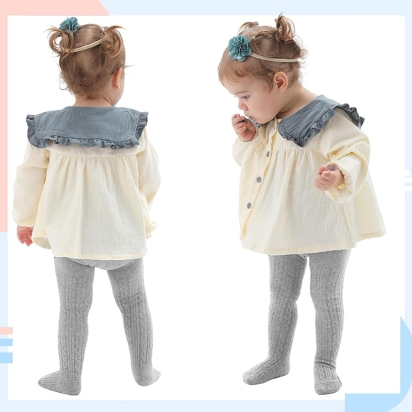 Hakugoo Baby Knitted  Leggings, Toddlers Girls Cable Tights, Stockings 9 Pieces - Picture 2 of 7